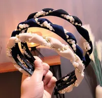 Nowa Pearl Hair Band Dla Dziewczyn Glamorous Rhinestone Kręta Szpilka Dla Kobiet W ciąży Designer Headband Cute Akcesoria do włosów dla kobiet
