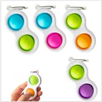 Push Bubble Keychain Kids Novel Fidget Keychains Simple Dimple Toys Key Holder Rings Bag Pendants Decompression Toy Giftsa06a55 a54