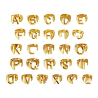 26 A-Z Français Bague initiale Argent Gold Plated Band Band rings Retro Anglais Anneaux de lettre Femmes Mode Bijoux 74 N2