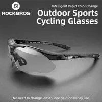 ROCKBROS Cycling Glasses Pochromic Bicycle Sports Sunglasses Men Women UV400 MTB Road Bike Goggles Ultralight Outdoor Eyewear 220120