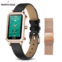 Noord Rand Vrowen Horloges 모드 Vierkante Dames 스마트 Horloge 녹색 다이얼 메쉬 Luxe Vrouwen Horloge Hartslag Zuurstof Voor Android iOS