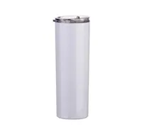 20oz Skinny Tumblers Sublimation Blanks Tumbler Stainless Steel Coffee Mugs Beer Classic Cup With Lid straws Sea Shipping LJJZ1