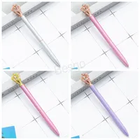 Crown Ballpoint Pens Student Writing Metal Ball Pens School Business Painting Signature Supplies Cartoon Gift Stationery BH5839 WLY