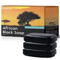 Hautpflege Afrikanische schwarze Seife Whitening Cleaning Feuchtigkeitsspendende Ölsteuerung Baden Handgemachtes Bleichen Aufhellung Bambus Holzkohle