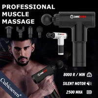Cubicseven® terapia massagem armas 6 engrenagens massageador muscular dor desporto máquina de massagem relaxar corpo de emagrecimento do corpo com 4 cabeças