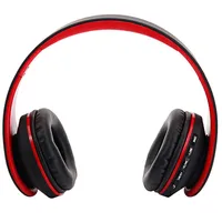 ABD Stok HY-811 Kulaklıklar Katlanabilir FM Stereo MP3 Çalar Kablolu Bluetooth Kulaklık Siyah Kırmızı A00
