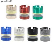 63mm Herb Grinder 4 Layers Zinc Alloy Grinders Concave Surface Herbal Grinder Grinders with Visible Window a45