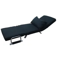 Foldable Dual Purpose Single Sofa Bed with Dust Cover Black high quality sponge/iron feet/steel frame material