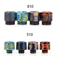 Resin Drip Tip Characteristics of Grain Wide Bord 2 Style For 810 510 Thread Atomizer Tank Mouthpiece Vape Ecig with Acrylic packaging