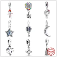the New Silver Hot Air Balloon Star Moon Fit the Original Pandora Charm Silver 925 Bracelet with Diy Women&#039;s Jewelry