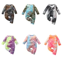детская одежда детская одежда для младенцев Мальчики Born Комбинезоны Tie-окрашенная одежда с длинным рукавом осень Romper 2020 Новая мода Дизайнер одежды