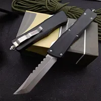 Hellhound Blade Auto Tactical Knife D2 TANTO点石洗浄ブレード6061-T6ハンドルEDCポケットナイフ