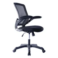 EUA Stock Mobiliário comercial Techni Mobili Malha Cadeira de escritório de tarefas com braços flip-up, preto A51