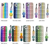 Fidget Toys Silicone Phone Cases Bubble Push Phone Cover for iPhone 13 Pro Max & Airtag a03