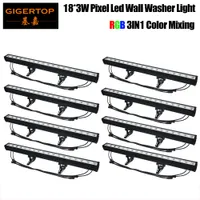Factory Supply 8 Pack 18X3W 3 in 1 Outdoor City Color Led Wall Washer Light DMX512 RGB Pixel Running Effect IP65 LED Flood Light