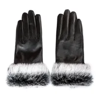 Fünf Finger Handschuhe Winter geben Geburtstagsgeschenk Frauen Pelz Schaffell Echtes Leder Einteiler Finger Gloves1
