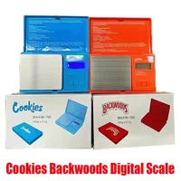 Neue Kekse Backwoods digitale Skala rot blau genau 700g 0.1g Schmuck Gold Tabakstabszweig Gewicht Vapes Messgerät Flip-Stil Maßnahme A12