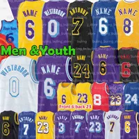 8 33 Jerseys Alex 4 Caruso Los 23 6 Angeles Lakers LeBron James Anthony Kyle Davis Erkekler Siyah LBJ Kuzma Retro Gençlik Aşağı Merion 2021 Yeni Basketbol