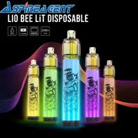 IJohies Lio Bee verlicht wegwerp Vape Pen Kit 6ML 2500 Puffs 1300mAh met verschillende kleuren Lighting Patent Pull Play Design 100% origineel