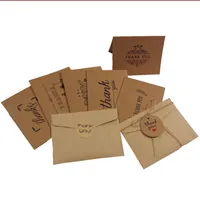 Papel Kraft Obrigado adesivo Retro Forma Cartões Cartão de Aniversário Envelope Envelope um pacote de 18 pcs experience encomenda 2JX J2
