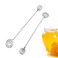 Vara de dipper de mel de aço inoxidável, chuvisco mel com facilidade, sorção espiral original agitador de mel, sem mais bagunça
