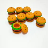 햄버거 실리콘 항아리 왁스 오일 컨테이너 다채로운 5 ml 실리콘 컨테이너 MOQ 1 조각