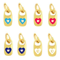Dangle & Chandelier Polished Gold Hoops Earrings For Women Soda Tabs Enamel Heart Charms Drop Valentine Day Jewelry Gifts Ersx43