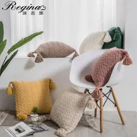 Подушка чехол Regina милые кисточки Chenille Nordic стиль вязаный чехол осенний дом декоративная наволочка диван подушка 1