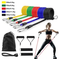 11Pcs Set Latex Resistance Bands Crossfit Training Exercise Yoga Tubes Pull Rope Rubber Expander Elastic Bands Fitness Equipment 220317