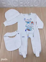 Ins Bebê marca roupa bebê romper novo algodão recém-nascido meninas meninas menino primavera outono romper crianças designer infantil