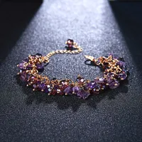 Charm Bransoletki Bransoletki Z Natural Crystal Gravel Bransoletka Dla Kobiet Moda Biżuteria Purpurowa Bransoletka