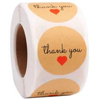 Merci lettre-cadeau Sticker Kraft Papier 1 pouce Décoration de fête Papiers collants de Thanksgiving Jour retour Paquet Stickers Label Nouveau 3YH L2