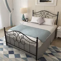 US stock Metal Platform Bed Frame Twin Size with Headboard and Footboard a55