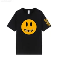 Summer Men's and Women's Comfortable Short Sleeve Drew Smiling Face T-shirt Oversize Bottomed Shirt