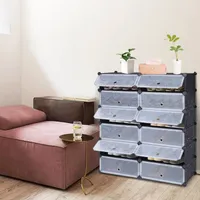 EU estoque 12 cubos móveis de sapato rack diy organizador de armazenamento de plástico organizador de armário modular entrega rápida