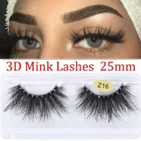 1 par 3D Mink cílios 25mm as pestanas falsas longas Volume Dramatic FLUffIES Cílios grossos Wispies Maquiagem Tool Extensão Lashes