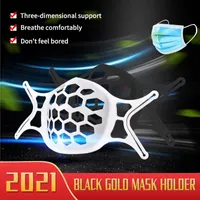 Veel stijlen 2021 3D-maskerbeugel Bescherming Siliconen Stand Gezichtsmaskers Inner Verbeterende ademhaling Soepel Coole Facemask Houder LLA45