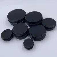 10/30/50 / 60G Lege Mini Matte Zwarte Aluminium Crème Jar Pot Nail Art Make Lip Gloss Cosmetische Metalen Tin Containers 100pcs