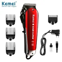 In !! Lager Kemei Professional Hair Clipper Elektrische Akku-Haartrimmer LED KM-2611 Haarschneider Carbon Steel Klingenfriseur Maschine