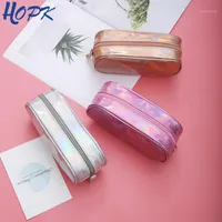Pencil Cases Kawai Laser Holographic Case For Girl Pencilcase Stationery Storage School Supplies Box Bag Tool1