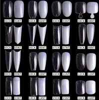 36 styles 500pcs pack Natural Clear False Acrylic Nail Tips Full Half Cover Tips French Sharp Coffin Ballerina Fake Nails UV Gel