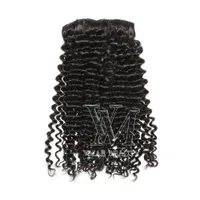 Vmae Peruian 100 Virgin Human Hair140G160G Kinky Curly Clip Ins Hair Weave Extensionファッショナブルなソフト11Aナチュラルブラック