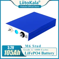 Liitokala Grade A 3.2V 100AH ​​105AH LIFEPO4 Batteriezellen 12V 24V für EV RV-Akkus-Batterie-Pack-DIY-Solar-EU-US-amerikanisches EV / schmales Boot / Elektroauto / Solarenergiesystem