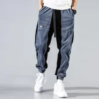 Jeans Masculinos Moda Streetwear Homens Soltos Fit Fit Spleder Designer Casual Corduroy Cargo Calças Harem Calças Japonês Hip Hop Jogger