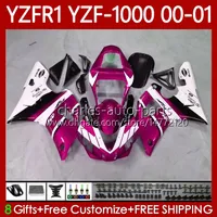 Kit de carrosserie pour Yamaha YZF-1000 YZF-R1 YZF1000 YZFR1 00 01 02 03 Body 83NO.178 YZF R1 1000CC 2000-2003 YZF 1000 cc R 1 2000 2001 2003 Rose Blanc Rose Caréning