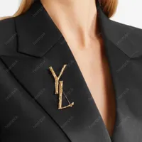 Modedesignerbrosche für Frauen Luxus Gold Schmuck Kleid Zubehör Womens Bambus Joint Broschen Markenstempel Leency Brosche mit Box