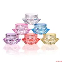 Plastic wascontainer ronde en vierkante diamantvorm 3G 5G make-up containers doos kleurrijke make-up case kan dabber potten