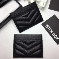 2022 Ny kreditkortshållare Högkvalitativ lyxig designerväska Wallet Classic Casual Cowhide Caviar Leather Slim Card Bags For Men and Women Present