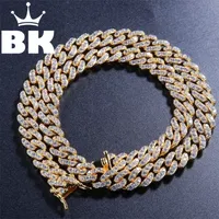 The bling king 9mm micro eced cz kubanische link halsketten ketten gold farbe luxus bling schmuck mode hiphop für männer 220218
