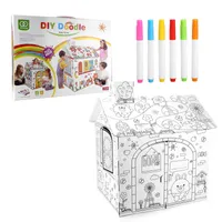 Creative Doodle House House Paper Products Kids Art Craft para la diversión al aire libre DIY DIY Cartón de la cartón del animal